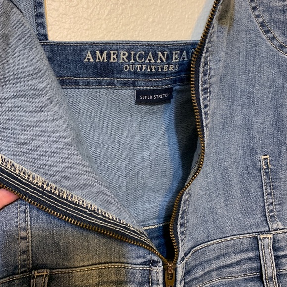 AE NWT zip front denim dressall overall dress - 14 - Picture 5 of 5